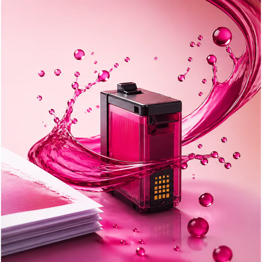 Magenta wkład atramentowy w dynamicznej smudze tuszu